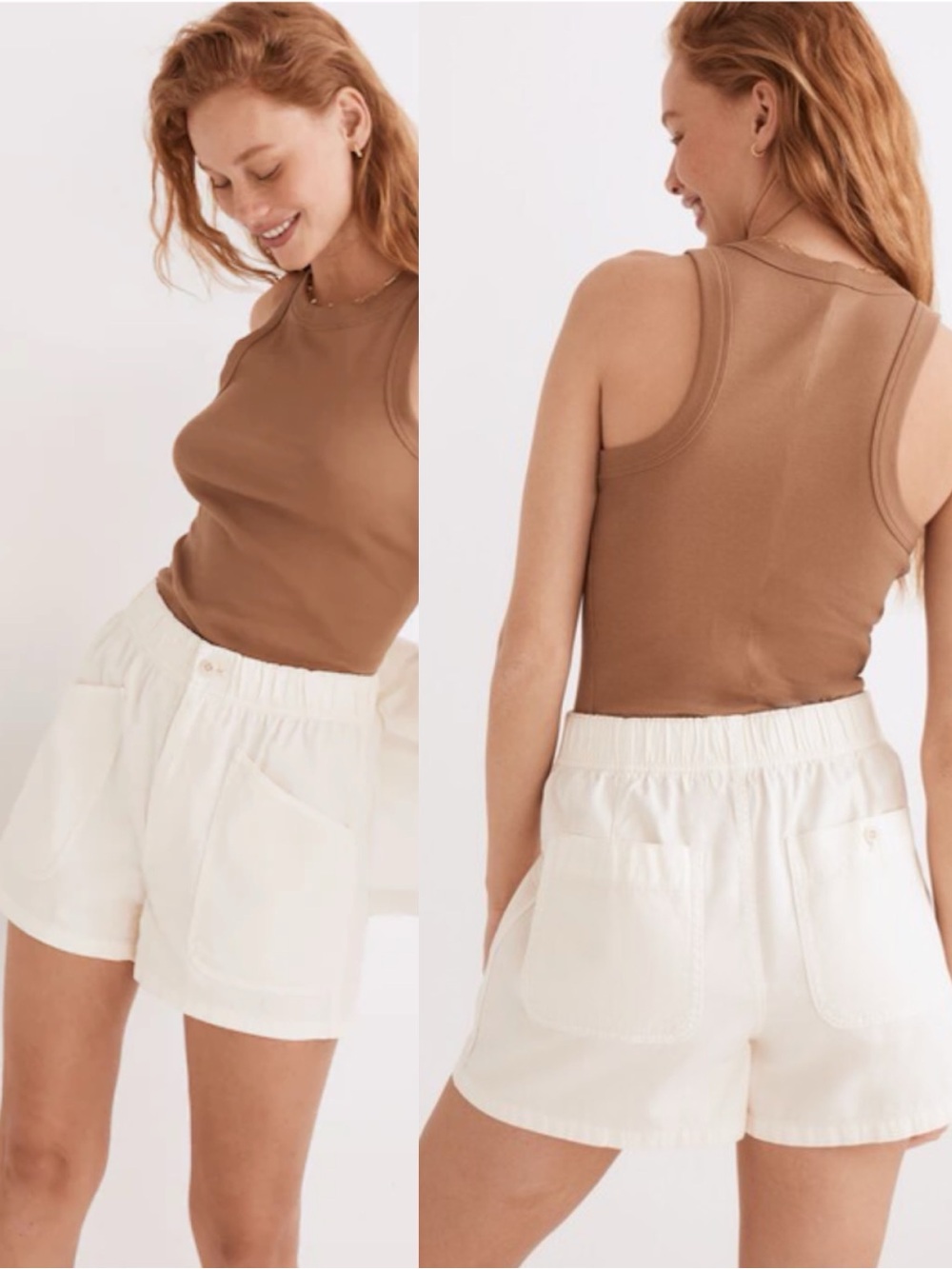 Madewell Garment-Dyed Pull-On Utility Shorts in Vintage Canvas size 29
